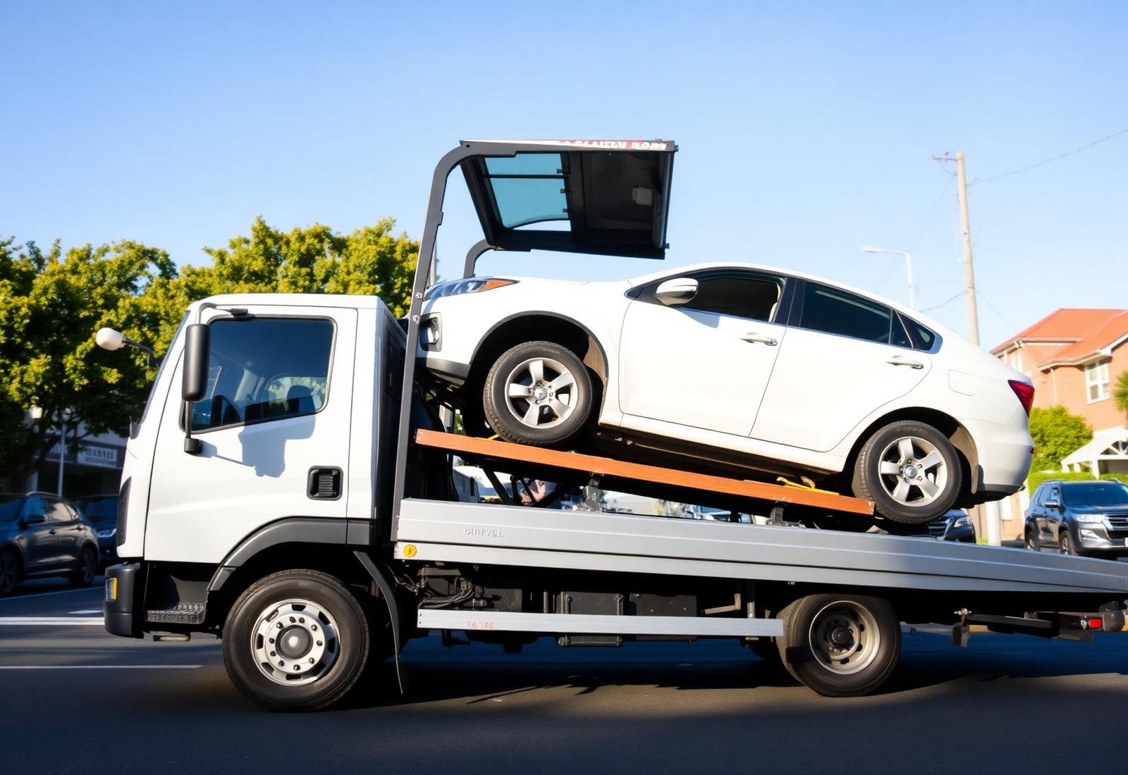 Delta Car Removals tow truck loading a car