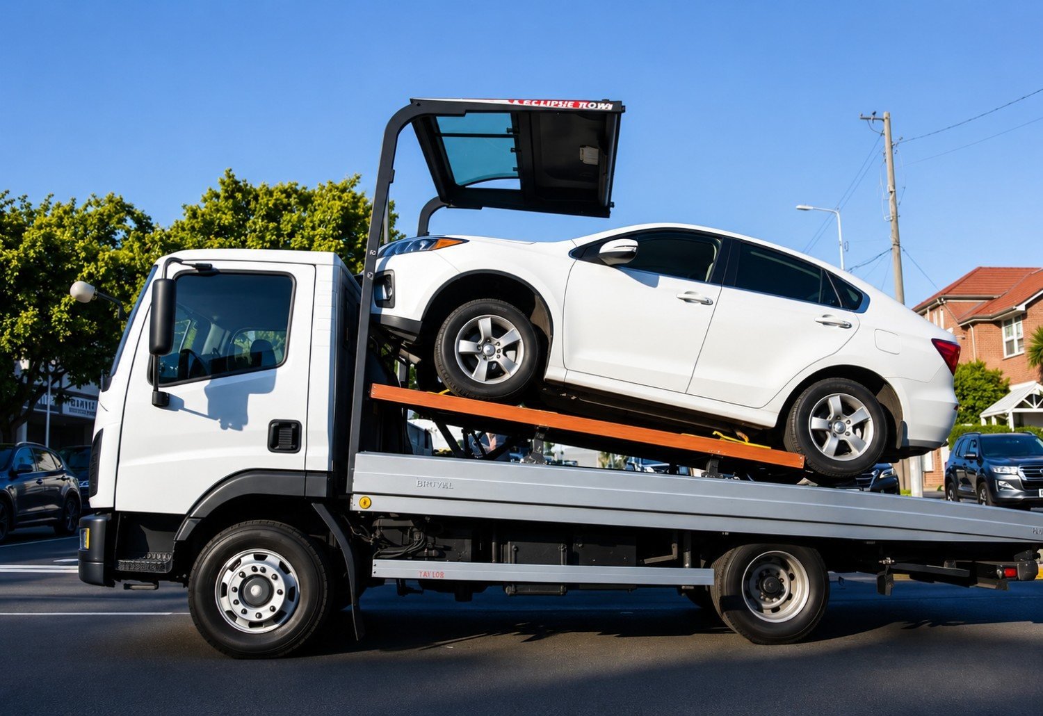 Delta Car Removals tow truck loading a car